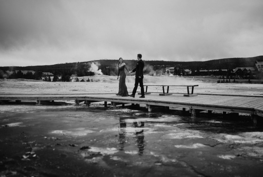 Yellowstone National Park, Wyoming Engagement Adventure Session Couple Wild