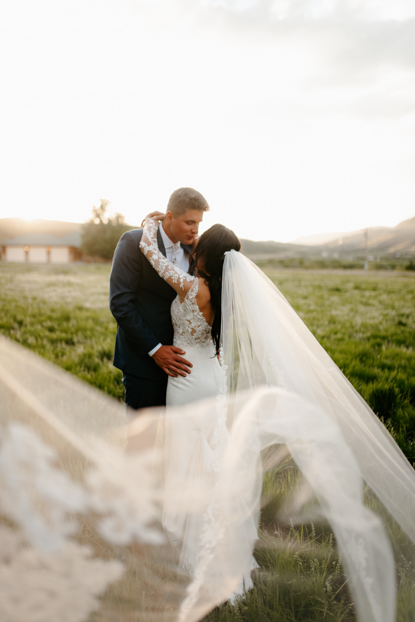 fort collins church wedding golden hour photography