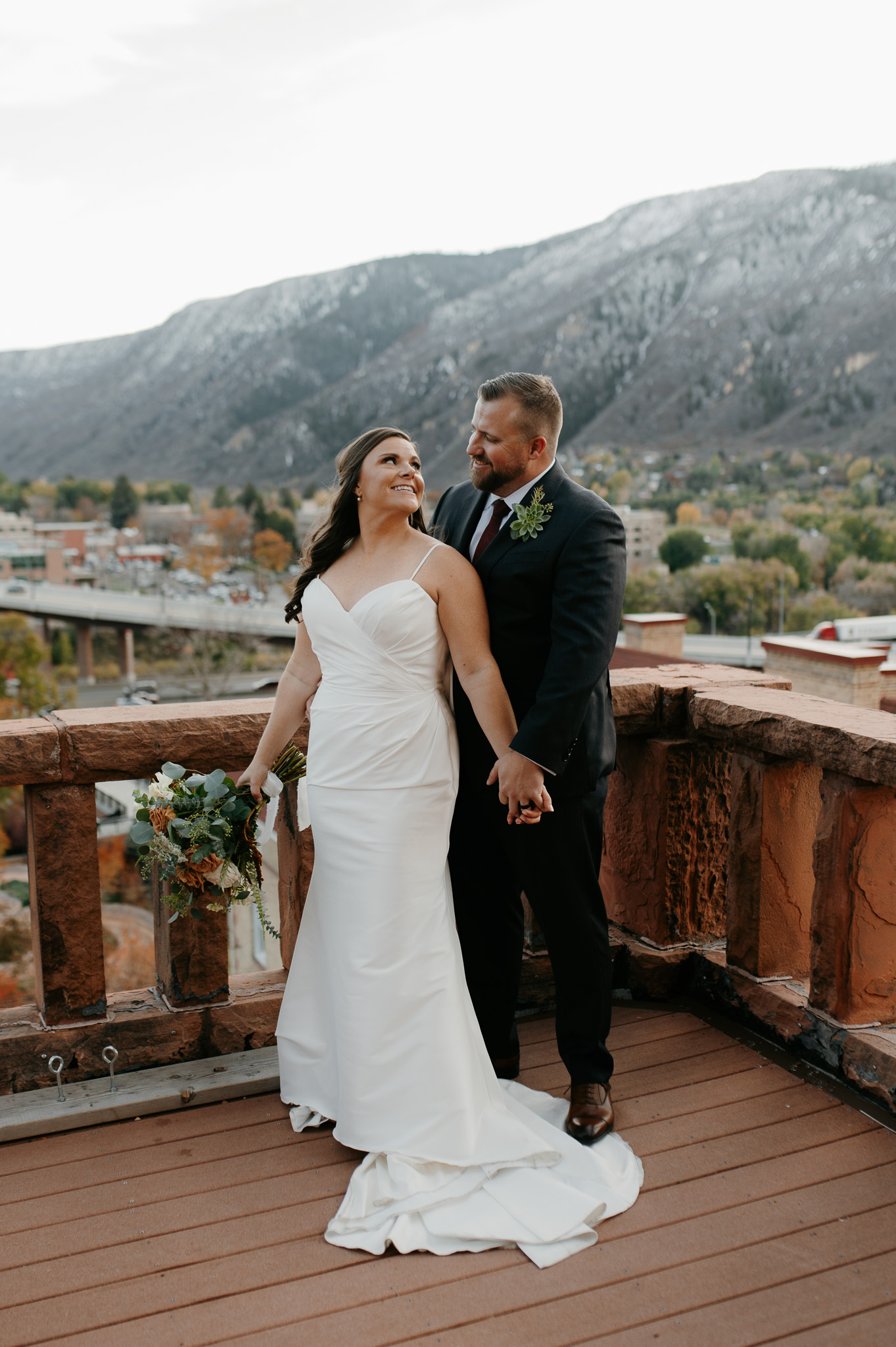 couple photographed at Hotel Colorado Glenwood Springs denver wedding photographer autumn mountains vail idaho springs winter park aspen