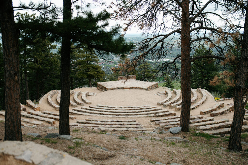 Colorado wedding photographer sunrise amphitheater Boulder Chautauqua